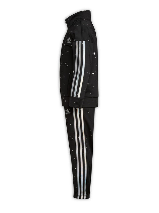 adidas Girls 2pc Girls Black Sparkle Jacket & Joggers Set (size: 6, 6x, 14)