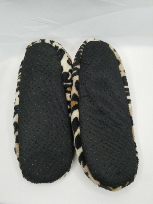 Cozies Women's Sherpa Lined Leopard Fleece Slippers Size: S/M 6-7.5) NWT