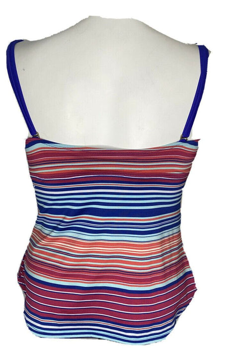 A.n.a. | Multicolored Striped Peek a Boo Swim Top (Size: XL)