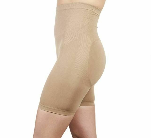 F I X Beige Seamless Hi Waist Long Leg Frim Control Short Shapewear