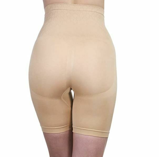 F I X Beige Seamless Hi Waist Long Leg Frim Control Short Shapewear