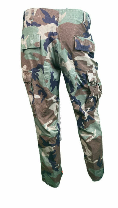 US Military Woodland BDU Ripstop Combat Camouflage Trousers (Size: Med-Long)-