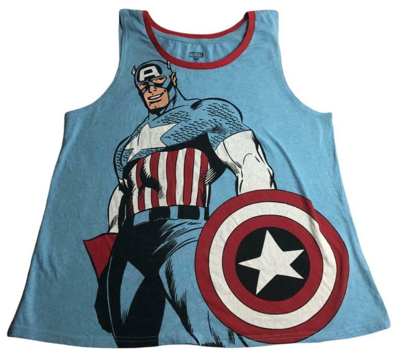 Marvel Captain American Tank Top Blue Youth (Size: M)