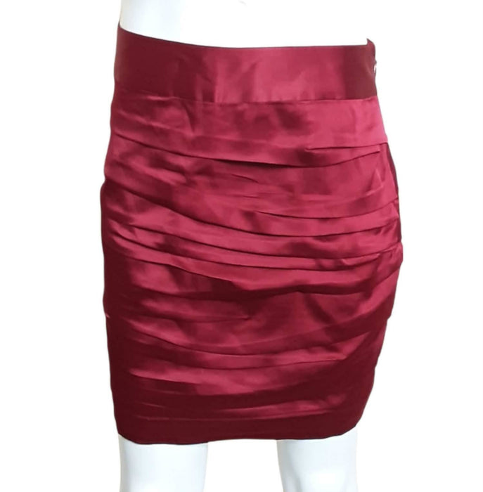 Express Women's Red Ruffle Mini Bodycon Skirt (Size: 8)