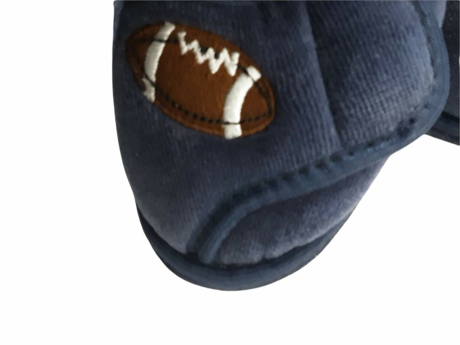 Toddler Football Navy House Slippers (Size: 3-4)