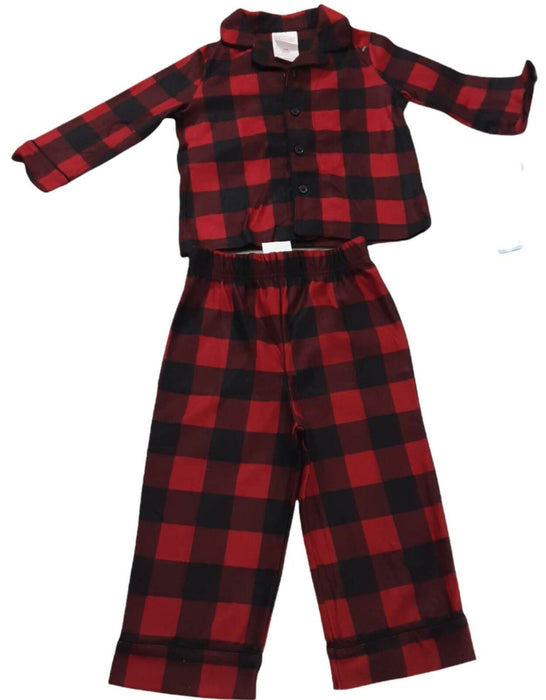 Wondershop Plaid Fleece 2 Piece Pajamas Set Red Youth (Size: 18M)