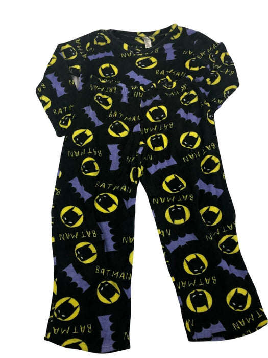 DC Comics Bat Man Fleece 2 Piece Pajamas Set Black Youth (Size: L)