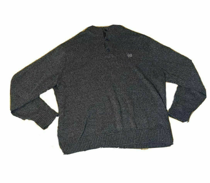 Chaps Classic Fit Button Mock Neck Sweater Brown Men's (Size: XL)