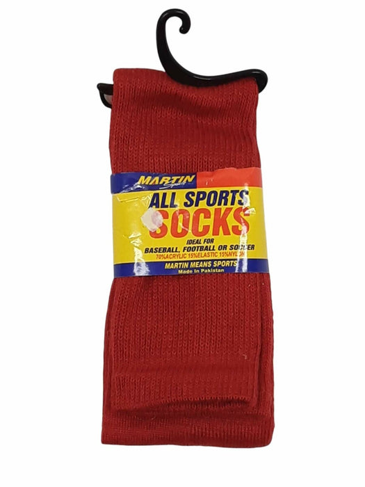 Martin All Sports 1 Pair of Red Socks (Size: Large 10-13)