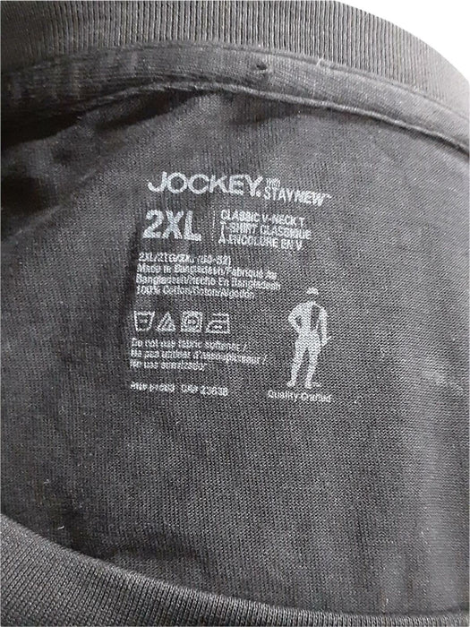 Jockey V-Neck Big & Tall T-Shit Black (Size: 2XL)