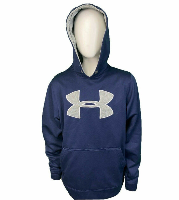 Under Armour Men's Big Logo Embroidered Pullover Hoodie Navy (Size: Small)