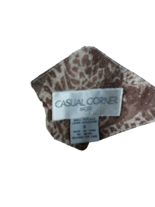 Casual Corner Women's Brown Leopard Full Zip Long Sleeve Jacket (Size: S)