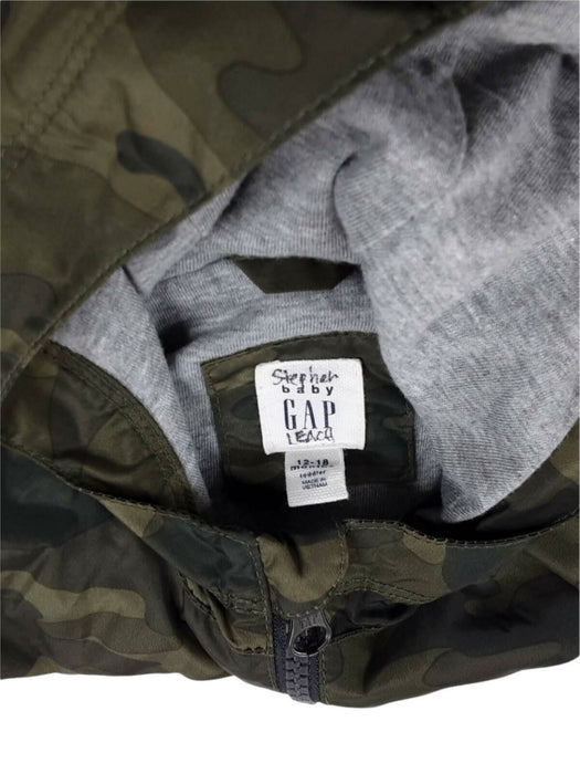 Baby Gap Boys Olive Green Camouflage  Zip Up Hoodie (Size: 12-18M)