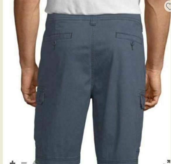 St. John's Bay Men's Comfort Stretch 10" Cargo Short (Big & Tall 42, 44)  Blue