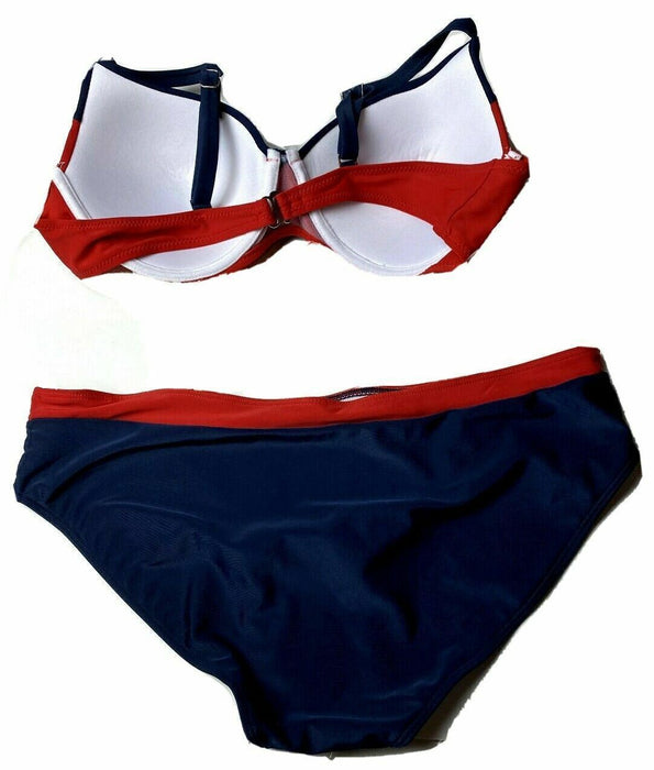 Women's Red/Blue Padded Bikini Piece Swimsuit (Size: XXL)