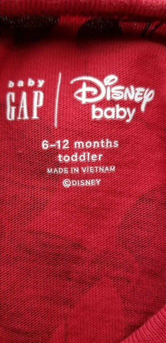 GAP Mickey Mouse Red Long Sleeve Infant Tee (Size: 6-12 mos)