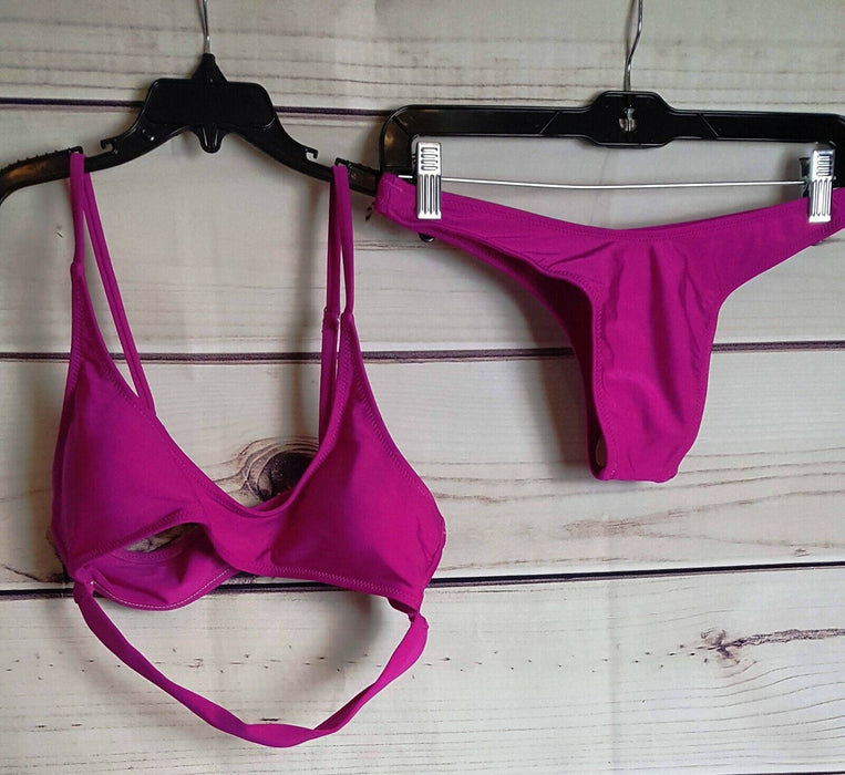 Women's Hot Pink front Peek Bikini (Size: M) New!