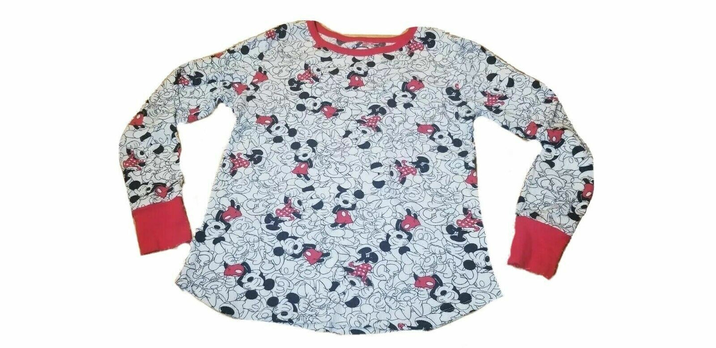 Disney Mickey & Minnie Long Sleeve Thermal Top (Size: Large)