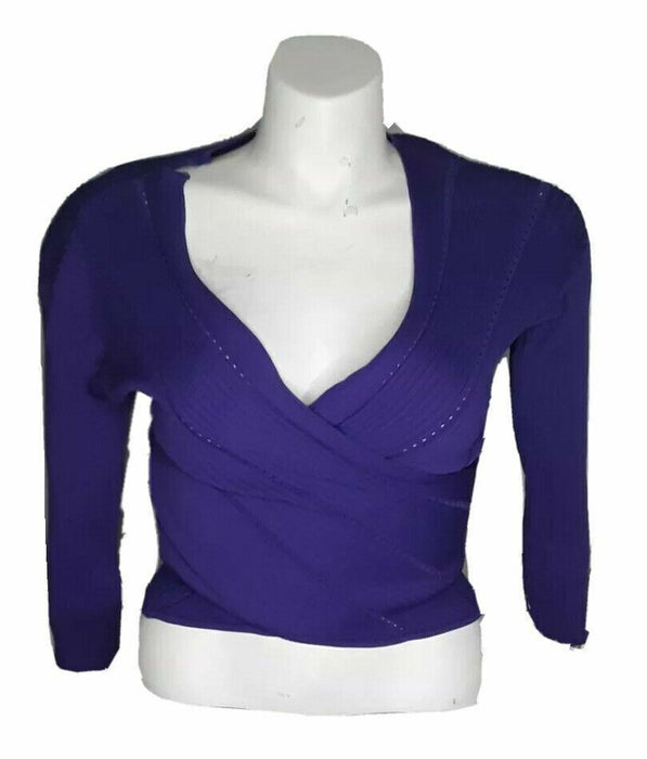 Evan Mendes | Purple Deep V Neck Sweater (Size Petite: M)