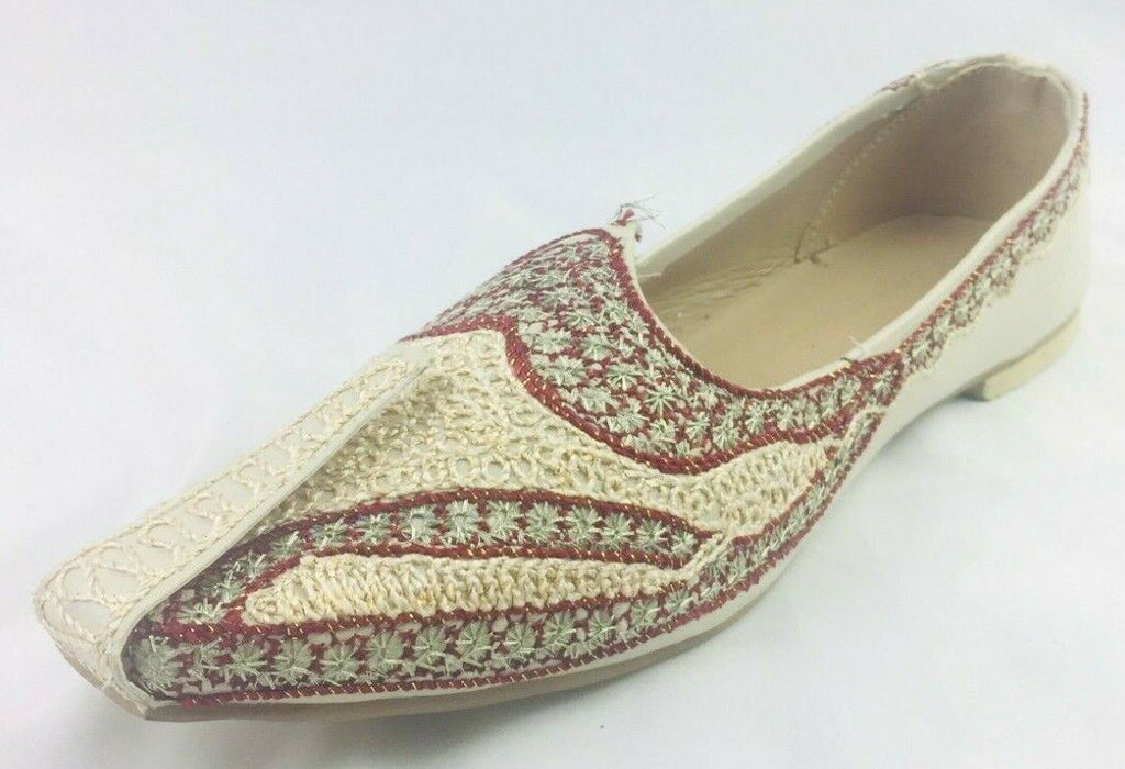 Indian | Golden Handmade Loafers & Slip Ons Khussa | Decorative (Sz: 10)