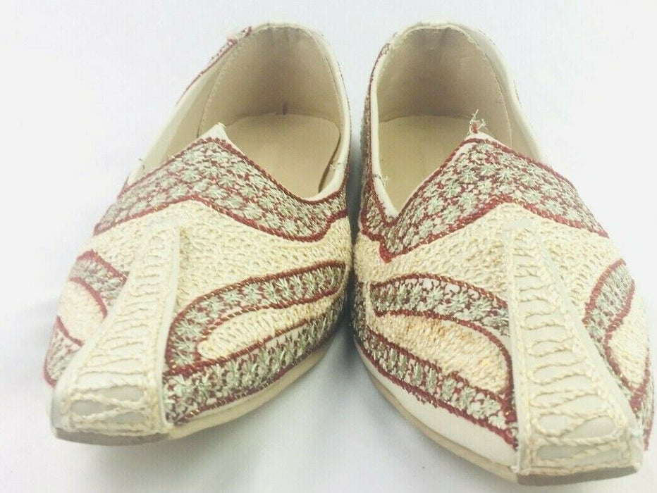 Indian | Golden Handmade Loafers & Slip Ons Khussa | Decorative (Sz: 10)