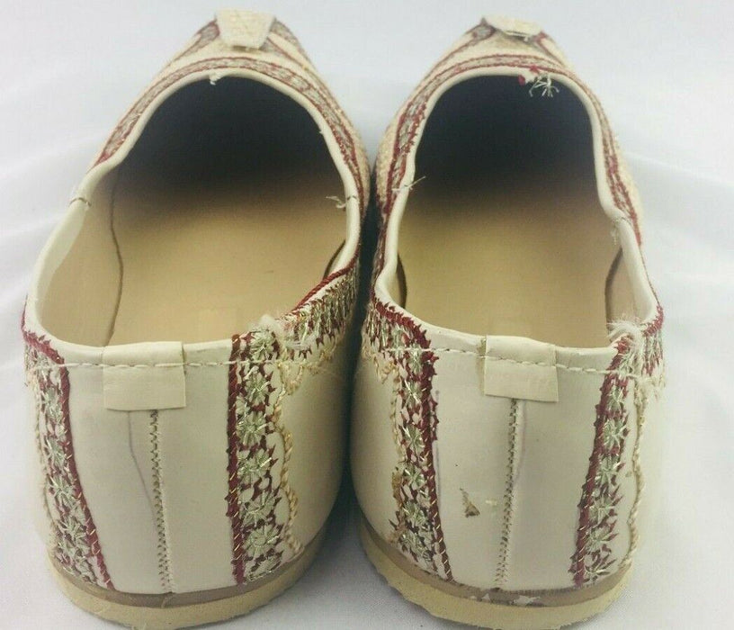 Indian | Golden Handmade Loafers & Slip Ons Khussa | Decorative (Sz: 10)