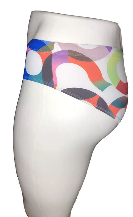 White Padded Swim Secret Side Ruche Drawstring Bottoms (Size: 2XL)