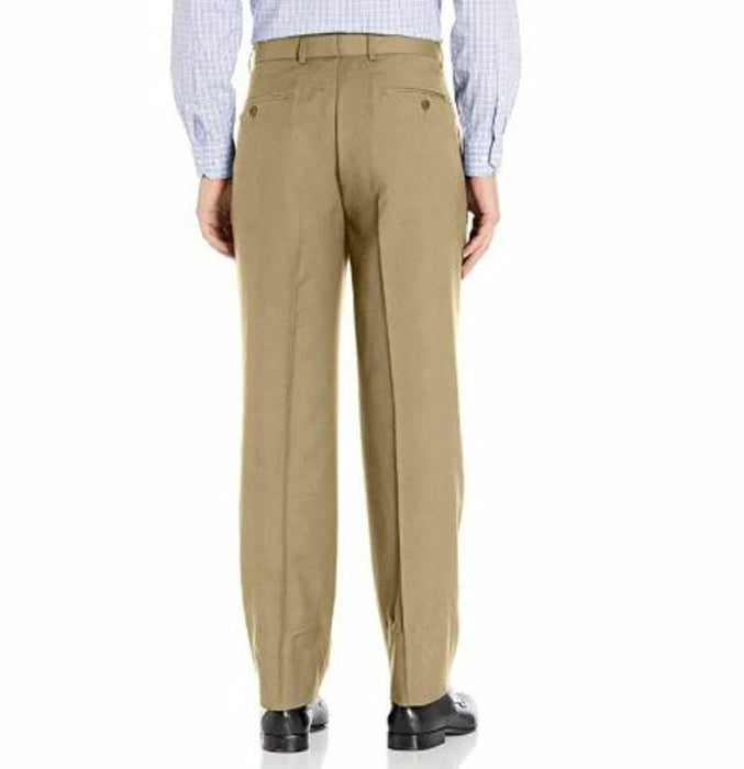 Linea Naturale | Pleated Travel Genius Microfiber Trouser | Tan (Size: 35 X 35)