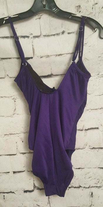 Maggie Suit Plus Size Women's Purple Scoop Back 1 Piece Bathing Suit (Size: 8)