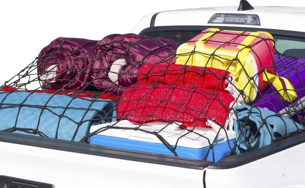 Adjustable Bungee Cargo Net 4' x 6' Expands to 8' x 12' for Pickup Bed or SUV