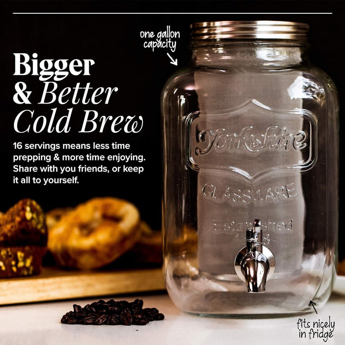 Willow & Everent Glass Cold Brew Coffee Maker - 1 Gallon Iced Tea Local