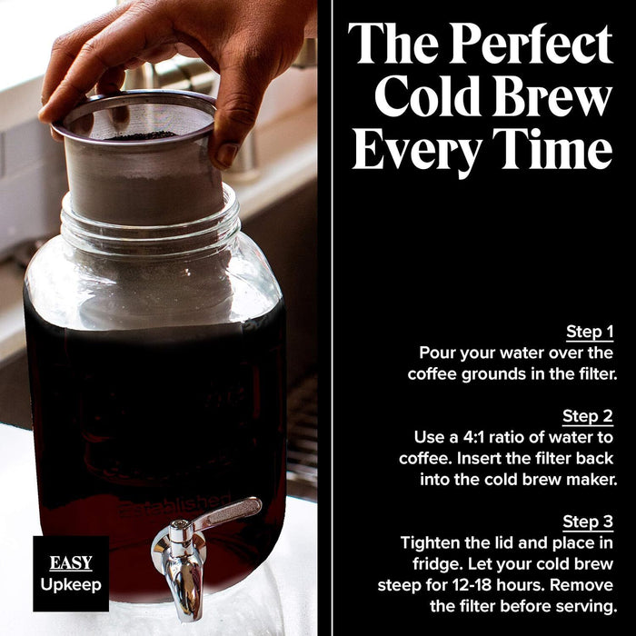 Willow & Everent Glass Cold Brew Coffee Maker - 1 Gallon Iced Tea Local