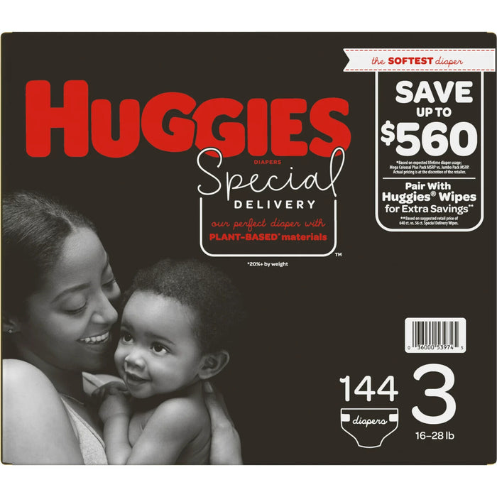 Huggies Special Delivery Plant-Based Diapers (Size: 3 16-28lbs) 144 Count Local