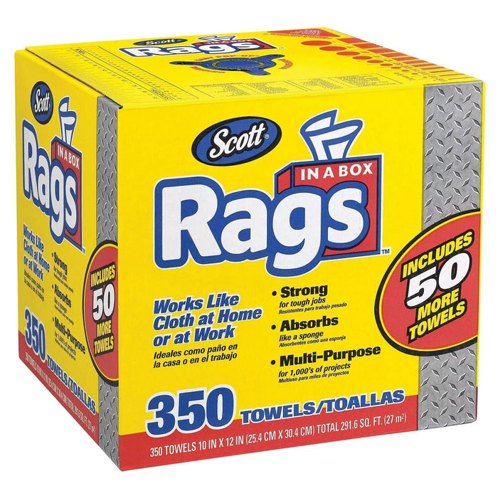 Scott Shop Rags In A Box 350 Count White Soft and Low in Lint NWB‎ Local