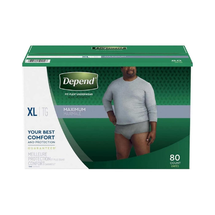 Depend Fit-Flex Maximum Absorbency Underwear for Men (Size XL 44-54) 80 Ct Local