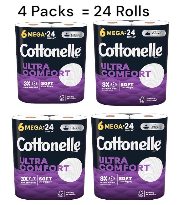 Cottonelle Ultra Comfort Toilet Paper, Strong Toilet Tissue 24 Mega Rolls Local