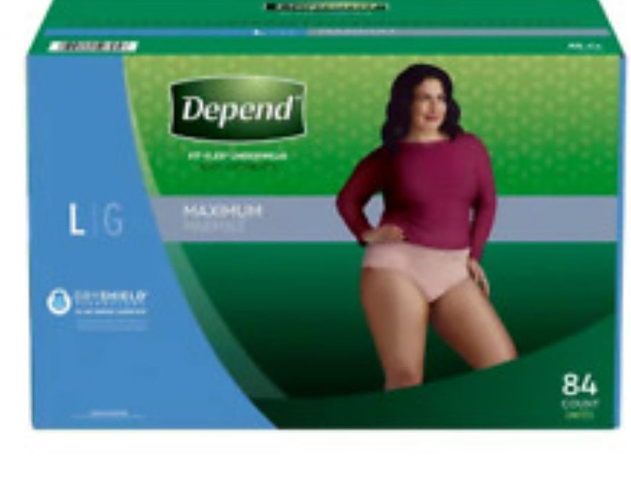 Depend Fit-Flex Maximum Absorbency Underwear Women (Size L 38-44) 84 Count Local