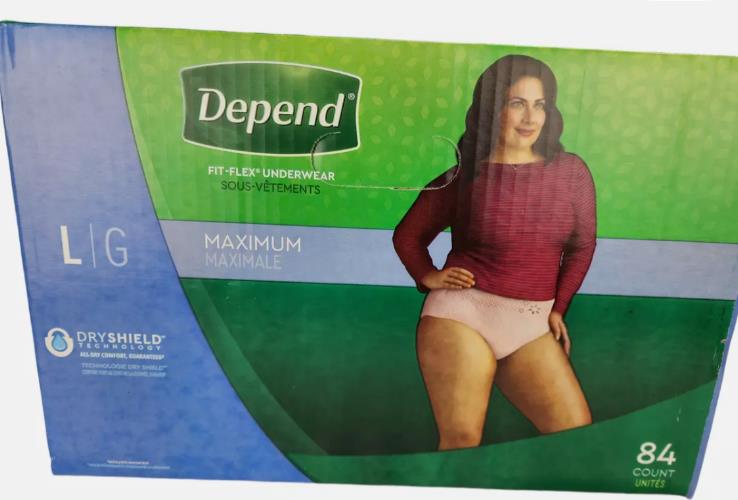 Depend Fit-Flex Maximum Absorbency Underwear Women (Size L 38-44) 84 Count Local