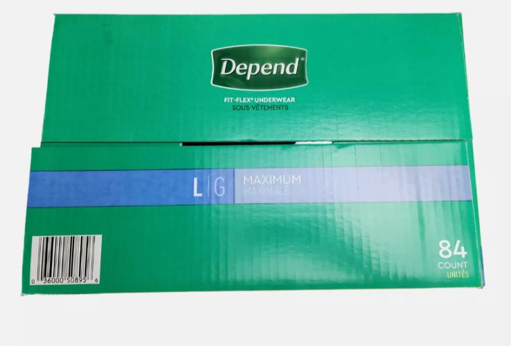 Depend Fit-Flex Maximum Absorbency Underwear Women (Size L 38-44) 84 Count Local