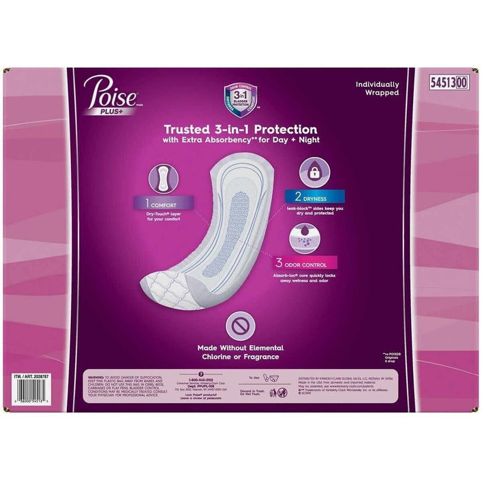 Poise Incontinence Pads Women Ultimate Absorbency 108 Ct (4 Pcks of 27) Local