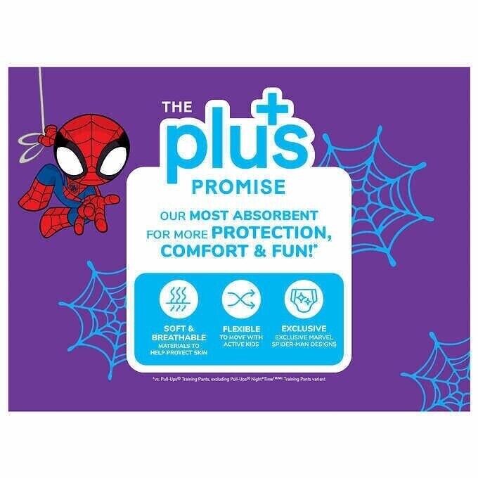 Huggies Spiderman Pull-Ups Boys Potty Underwear (Size 4T-5T 38-50 lbs) Local