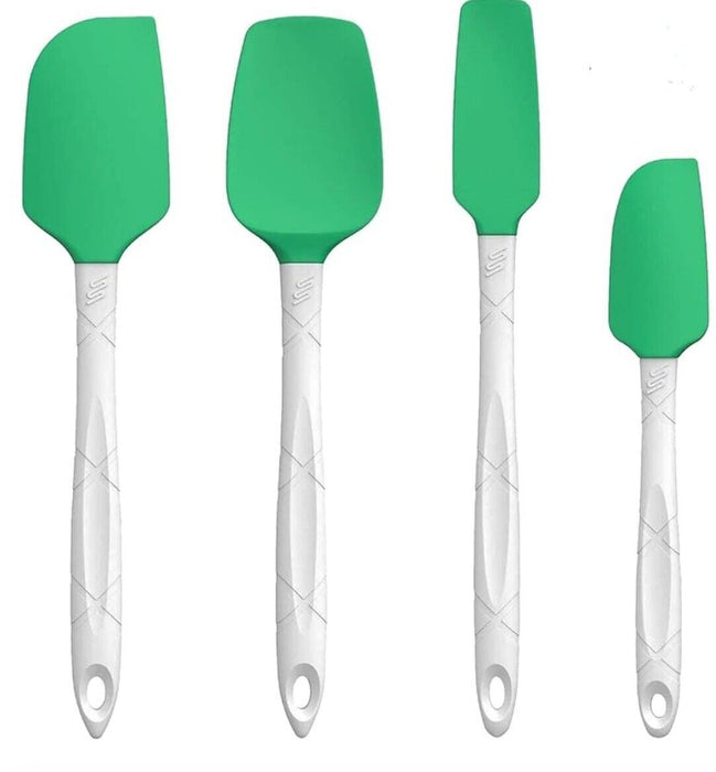 M KITCHEN WORLD Heat Resistant Silicone 4 Piece Spatula Set - Green Local