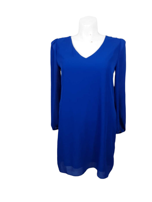 Krazy Kat Women's Blue Keyhole Puff Sleeve Top (Size: L)