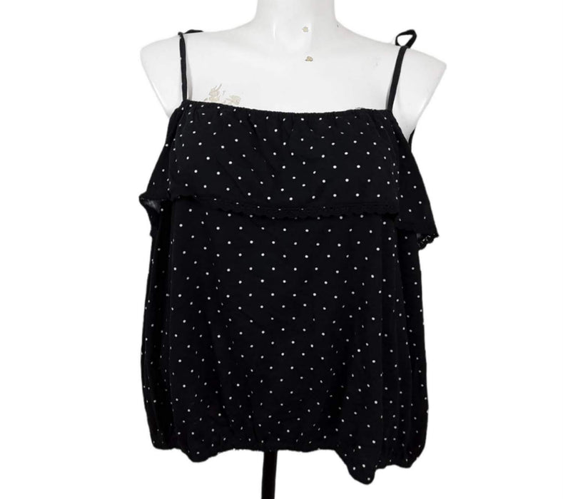 Arizona Women's Black Dot Summer Spaghetti Strap Top (Size: 3X) 66235110042