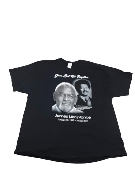 Jim Vance Gildan Black Men's "Gone But Not Forgotten" T-Shirt (Size: 3XL)