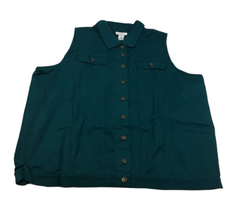 Hunters Run Men's Sleeveless Button Down Vest Green (Size: B8)