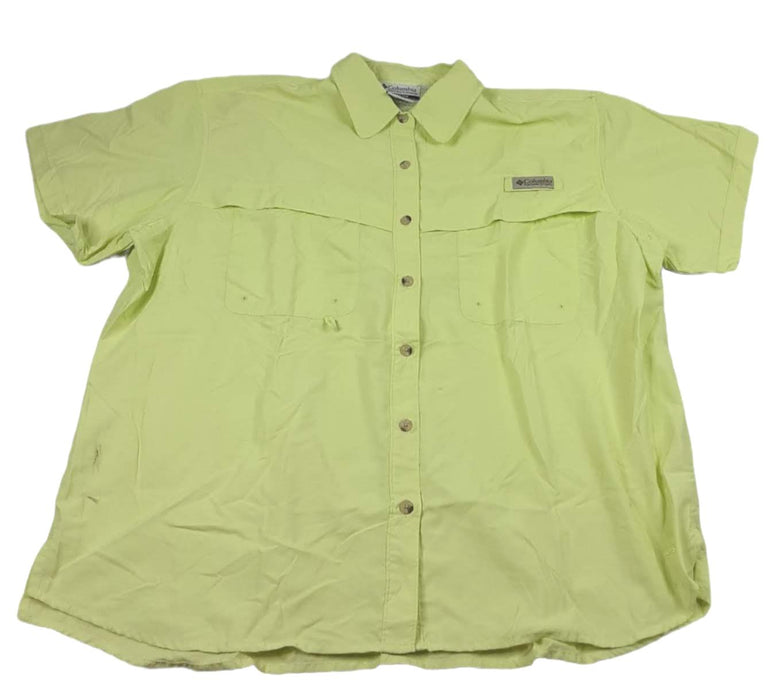 Columbia Men's Casual Button Down Shirt Neon Yellow (Size: XL)