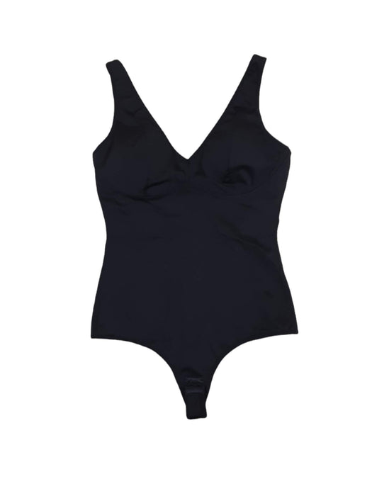 Women's Black One Pc Sleeveless Bodysuit (Size: L)