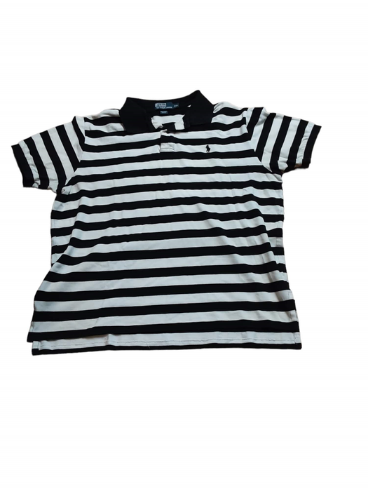 Polo Ralph Lauren Men's Stripe Collard Shirt Black/White (Big & Tall: 2XL)