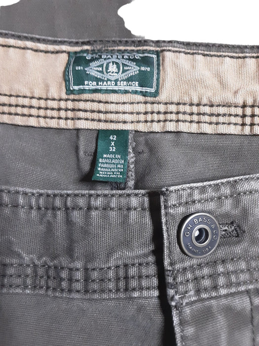 G.H. Bass & Co Men's Canvas Flex Work Pants Olive Green (Big & Tall: 42 x 32)